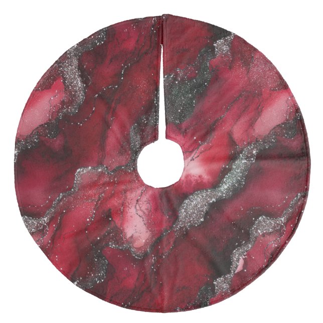 Falda Para El Árbol De Navidad De Forro Coralino Retirada (Anverso)