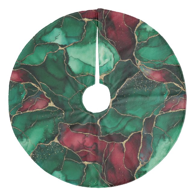 Falda Para El Árbol De Navidad De Forro Coralino Retirada (Anverso)