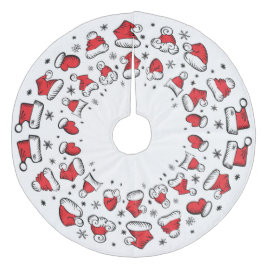 Falda Para El Árbol De Navidad De Forro Coralino Santa Hats