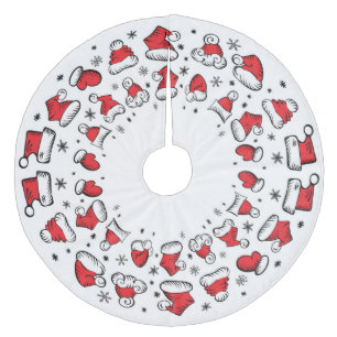 Falda Para El Árbol De Navidad De Forro Coralino Santa Hats