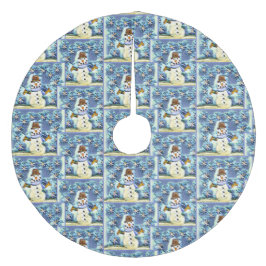 Falda Para El Árbol De Navidad De Forro Coralino Snowie Snowman