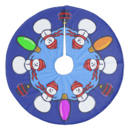 Falda Para El Árbol De Navidad De Forro Coralino Snowman 