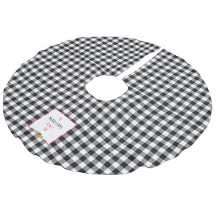 Falda Para El Árbol De Navidad De Lino Sintético Buffalo Plaid Holly Navidades Familia NOMBRE clási