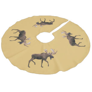 Falda Para El Árbol De Navidad De Lino Sintético Bull Moose