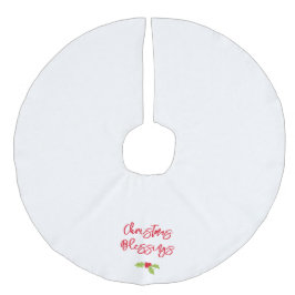 Falda Para El Árbol De Navidad De Lino Sintético Christmas Blessings Holly Festive Holiday Faith