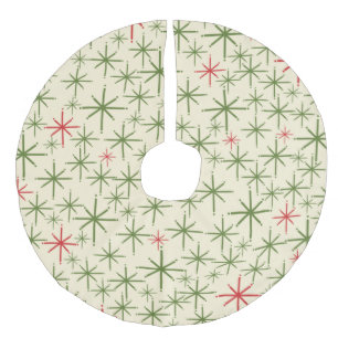 Falda Para El Árbol De Navidad De Lino Sintético Comienzos modernos de la era retro atómica de med