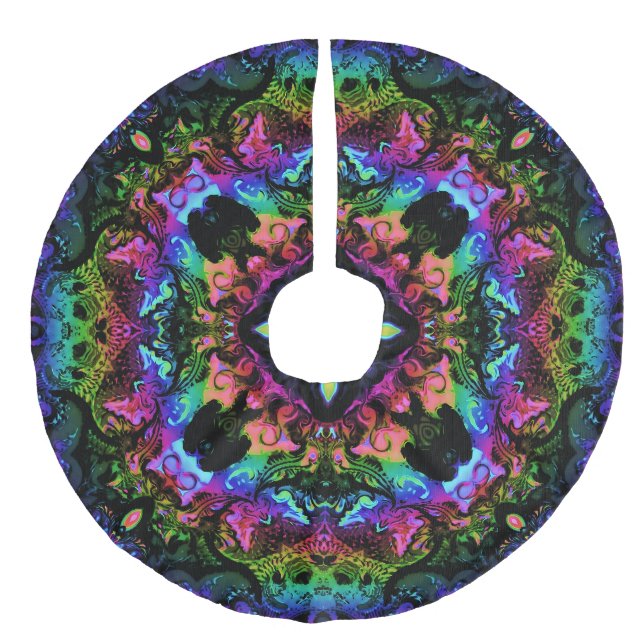 Falda Para El Árbol De Navidad De Lino Sintético Crickets Pride  (Anverso)