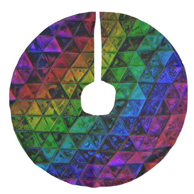 Falda Para El Árbol De Navidad De Lino Sintético Cristal de orgullo (Anverso)