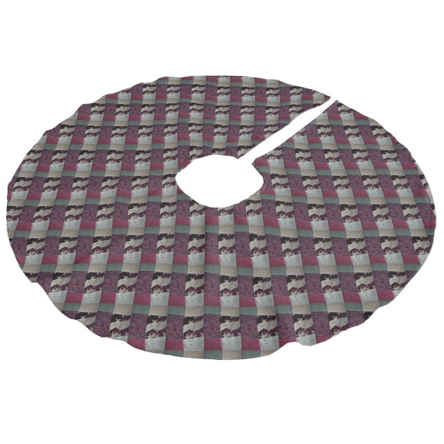 Falda Para El Árbol De Navidad De Lino Sintético Cuchilladas (Angular)