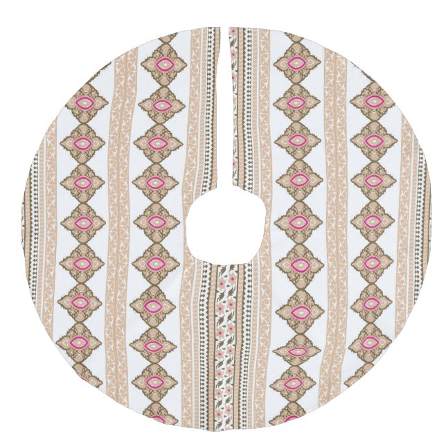 Falda Para El Árbol De Navidad De Lino Sintético Esquina de árbol (Anverso)