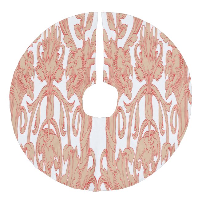 Falda Para El Árbol De Navidad De Lino Sintético Esquina de árbol (Anverso)