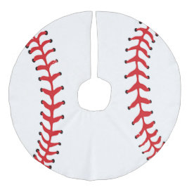 Falda Para El Árbol De Navidad De Lino Sintético Esquina de árbol de Navidad de diseño de béisbol