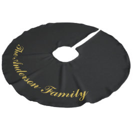 Falda Para El Árbol De Navidad De Lino Sintético Funda negra personalizada para árbol de Navidad co