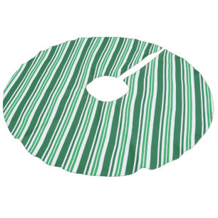 Falda Para El Árbol De Navidad De Lino Sintético Huella de menta verde