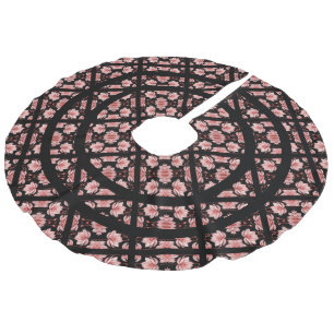 Falda Para El Árbol De Navidad De Lino Sintético Loto Rosa Clásico