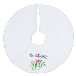 Falda Para El Árbol De Navidad De Lino Sintético Navidades Holiday Mistletonombre Festive Verde Roj