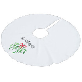 Falda Para El Árbol De Navidad De Lino Sintético Navidades Holiday Mistletonombre Festive Verde Roj