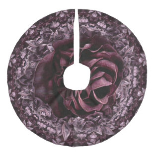 Falda Para El Árbol De Navidad De Lino Sintético Rosa Mandala