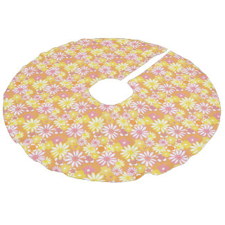 Falda Para El Árbol De Navidad De Lino Sintético Skirt de los árboles de Daisies de verano