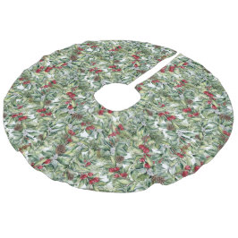 Falda Para El Árbol De Navidad De Lino Sintético Verdes navidades, tonos de pino y acuarela de berr