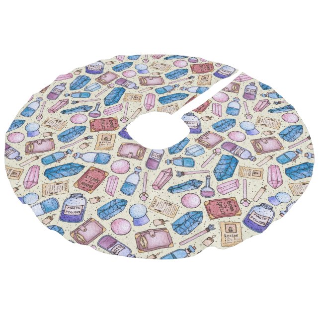 Falda Para El Árbol De Navidad De Lino Sintético Witchy Wonders Tree Skirt (Angular)