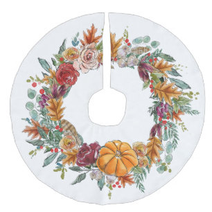 Falda Para El Árbol De Navidad De Lino Sintético Wreath tema de otoño con calabaza Colores otoñales