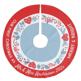 Falda Para El Árbol De Navidad De Poliéster 1.ᵉʳ Navidades Sr. y Sra. recientemente casados Es