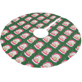 Falda Para El Árbol De Navidad De Poliéster A Santa le encanta la caracol del árbol de Navidad