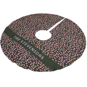 Falda Para El Árbol De Navidad De Poliéster Abstract Negro y Naranja Puntos Personalizado  