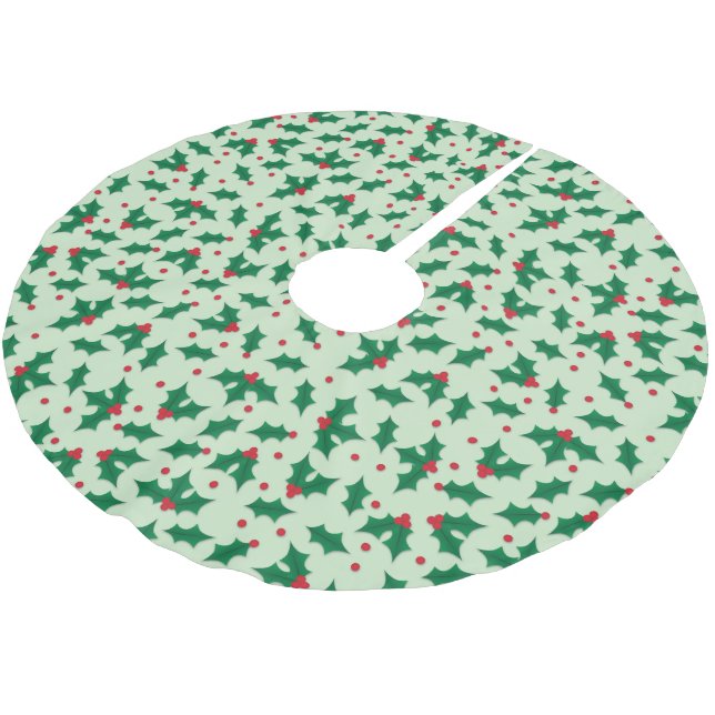 Falda Para El Árbol De Navidad De Poliéster Acebo (Angular)