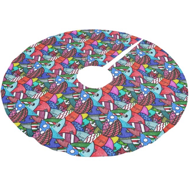 Falda Para El Árbol De Navidad De Poliéster Adorning Ornaments (Angular)