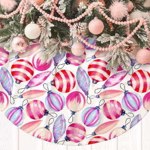 Falda Para El Árbol De Navidad De Poliéster Adornos Navideños de Acuarela Festivos