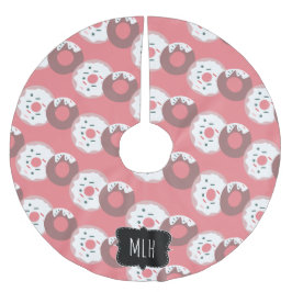 Falda Para El Árbol De Navidad De Poliéster Adornos Navideños Monogramados para Donas Lindos