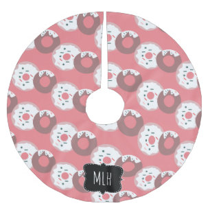 Falda Para El Árbol De Navidad De Poliéster Adornos Navideños Monogramados para Donas Lindos