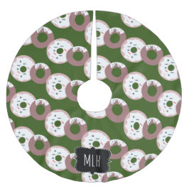 Falda Para El Árbol De Navidad De Poliéster Adornos Navideños Monogramados para Donas Lindos