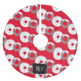 Falda Para El Árbol De Navidad De Poliéster Adornos Navideños Monogramados para Donas Lindos