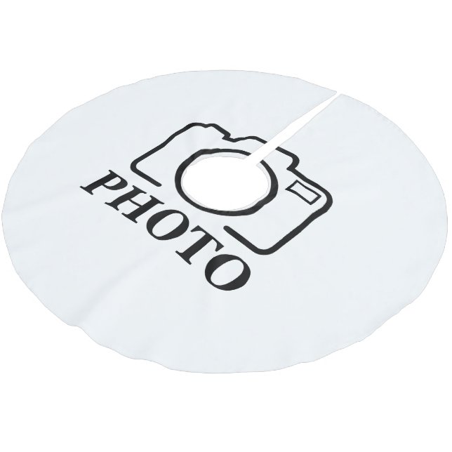 Falda Para El Árbol De Navidad De Poliéster Agregar Foto Personalizada Boda Moderno Bonito Ele (Angular)