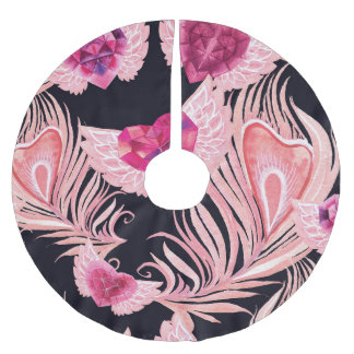 Falda Para El Árbol De Navidad De Poliéster Agua suave y transparente patrón de San Valentín