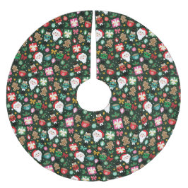 Falda Para El Árbol De Navidad De Poliéster Alegre Maximalista