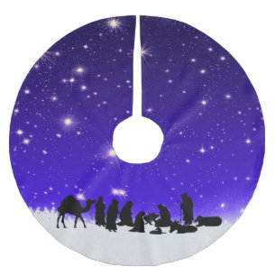 Falda Para El Árbol De Navidad De Poliéster ¡Alegres Tiempos de Gran Alegría! en un