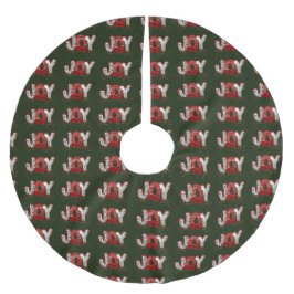 Falda Para El Árbol De Navidad De Poliéster Alegría navideña de los navidades