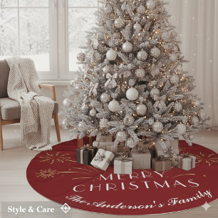 Falda Para El Árbol De Navidad De Poliéster Alfombra de árbol de Navidad decorativa navideña c