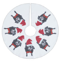 Amantes de Pug Santa Dog Faldas de Árbol de Navida