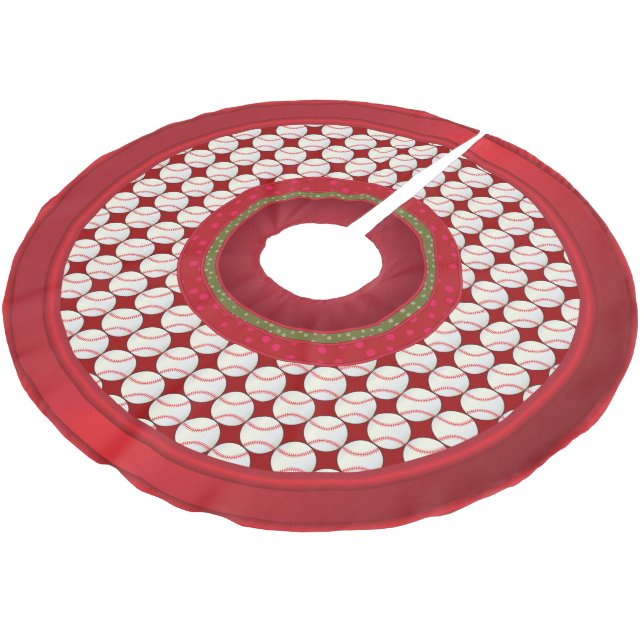 Falda Para El Árbol De Navidad De Poliéster Amantes del béisbol de navidad (Angular)