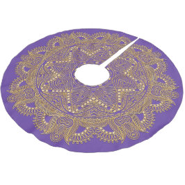 Falda Para El Árbol De Navidad De Poliéster Amethyst Violeta Púrpura Mandala Patrón de Arte de