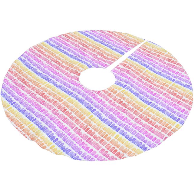 Falda Para El Árbol De Navidad De Poliéster Ámsterdam Patrón de acuarela colorida de las casas (Angular)