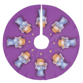 Falda Para El Árbol De Navidad De Poliéster ángel de navidades reza a falda de árbol de navida