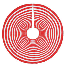 Falda Para El Árbol De Navidad De Poliéster Anillos rojo y blanco