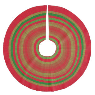 Falda Para El Árbol De Navidad De Poliéster Anillos rojos verdes dorados
