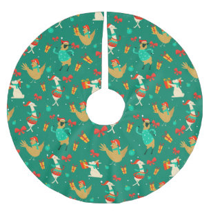 Falda Para El Árbol De Navidad De Poliéster Animales Navidades